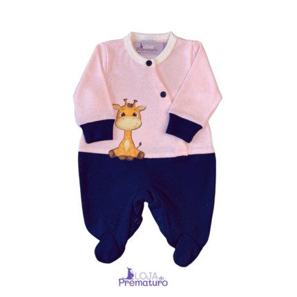 Macacão Prematuro Mesclado Com Pé Rosa