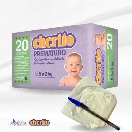 Fralda para bebês prematuros de 0.5 até 2kg  C/ 20 unidades - tamanho prematuro - Cherito