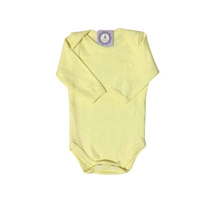 Body Prematuro 100% Algodão Liso Unissex Amarelo