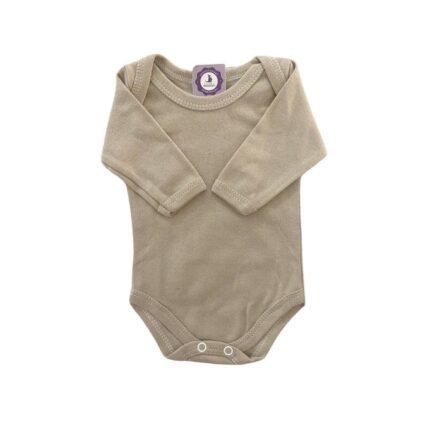 Body Prematuro 100% Algodão Liso Unissex Caramelo