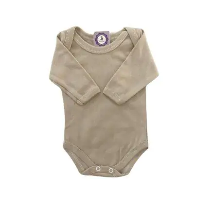 Body Prematuro 100% Algodão Liso Unissex Caramelo
