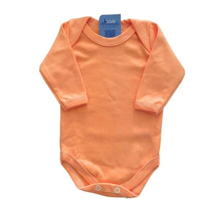 Body Prematuro 100% Algodão Liso Unissex Laranja