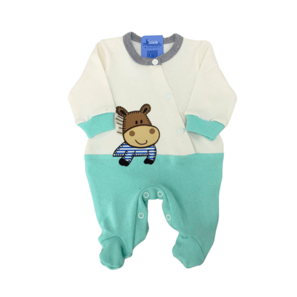 Macacão Prematuro Mesclado Com Pé Verde