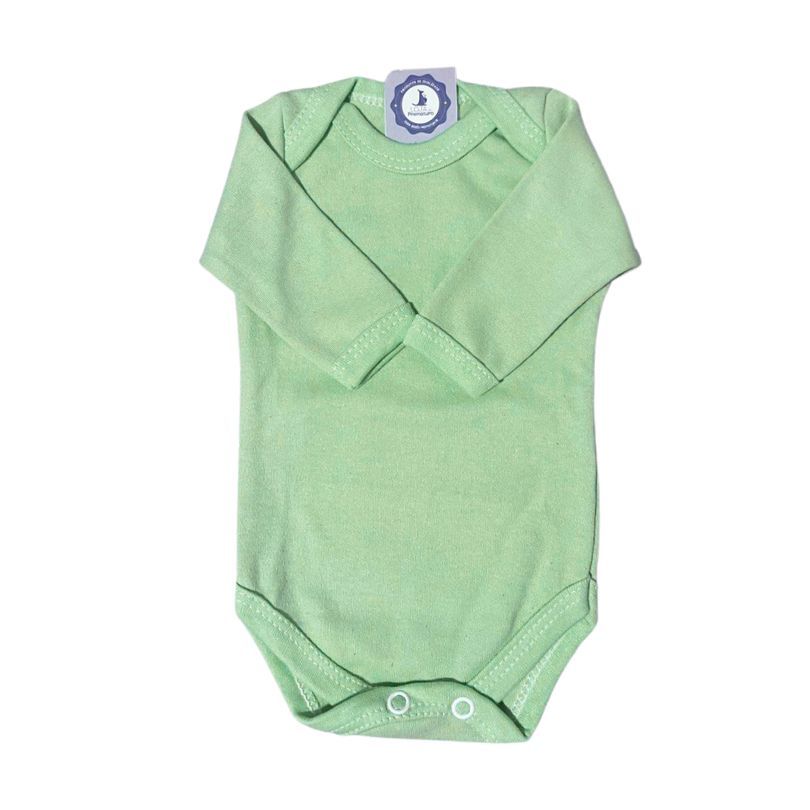 Kit-body-culote-prematuro-roupa-para-bebe-prematuro-loja-do-prematuro27 Body Prematuro 100% Algodão Liso Unissex Verde - Imagem 1