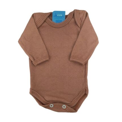 Body Prematuro 100% Algodão Liso Unissex Marrom