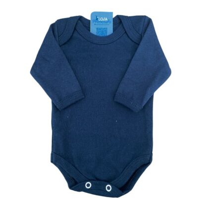 Body Prematuro 100% Algodão Liso Masculino Azul Marinho